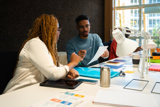 Diverse professional team collaborating in office