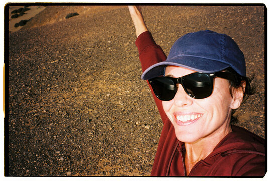 Happy Woman Outdoors Selfie