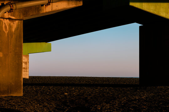 Twilight Window: A Minimalist Coastal Landscape on the Urban Fringe.