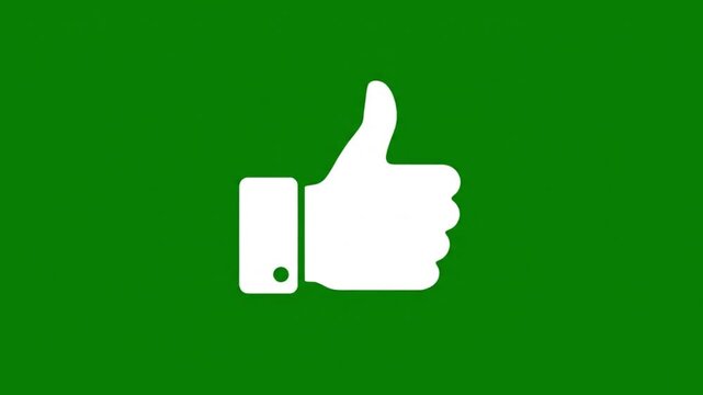 A thumbs up icon on a green background viewed from directly above as a symbol of approval and agreement