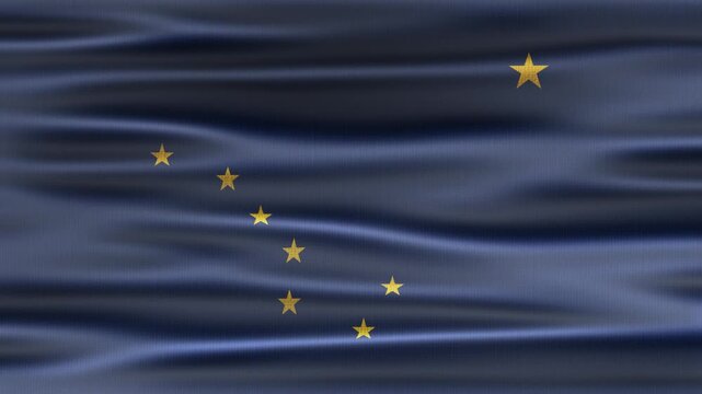 Alaska flag waving in the wind with high quality fabric texture
