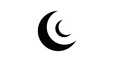 Obraz premium Crescent Moon Symbol Icon Shape.