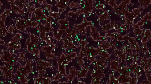 Dark Background with Twinkling Lights and Patterns.