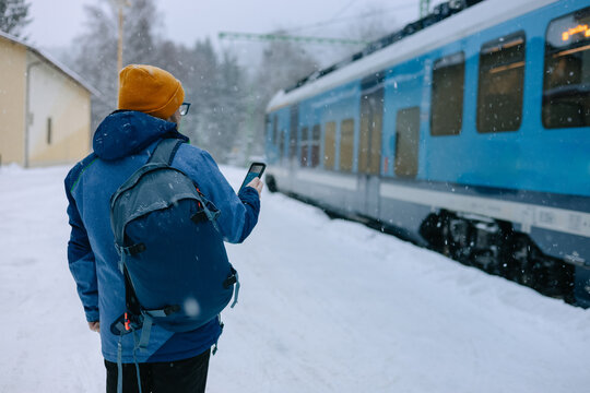 Man on a train station
