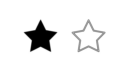 Obraz premium Black star outline star Vector