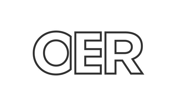 OER logo design template with strong and modern bold text. Initial based vector logotype featuring simple and minimal typography. Trendy company identity.