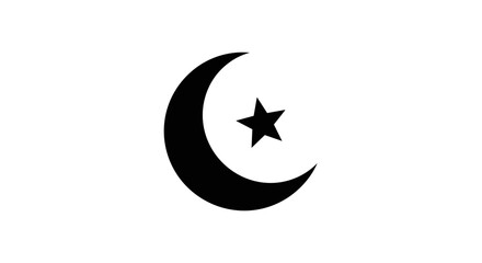 Obraz premium Crescent Moon with Star Symbol Icon 36.