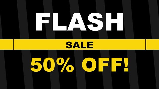 Dynamic Flash Sale Advertisement with Fifty Percent Discount Offer.