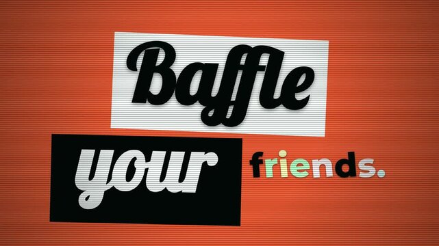 Animated Baffle your friends text with retro glitch effect Motivation Quote for engaging content