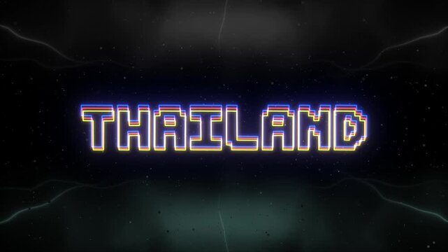 Thailand Neon text with retro background