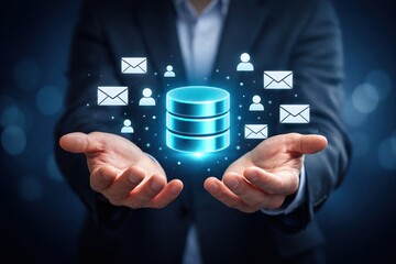 Cloud Database Management and Email Network Data Integration Concept