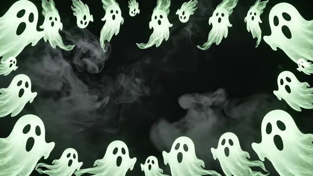 Ghostly frame with smoke