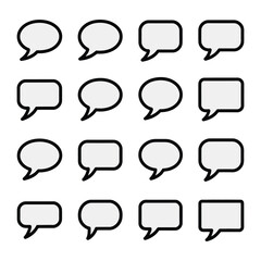 Dialogue bubbles: A collection of various dialogue bubbles, perfect for conveying messages and conversations in a clean and modern style.