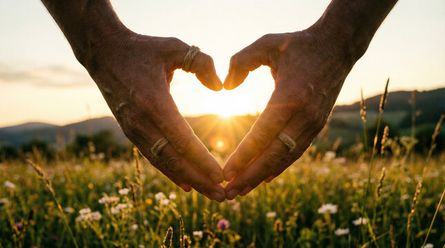 A tender moment of love and connection at sunset, perfect for expressing emotions and relationships