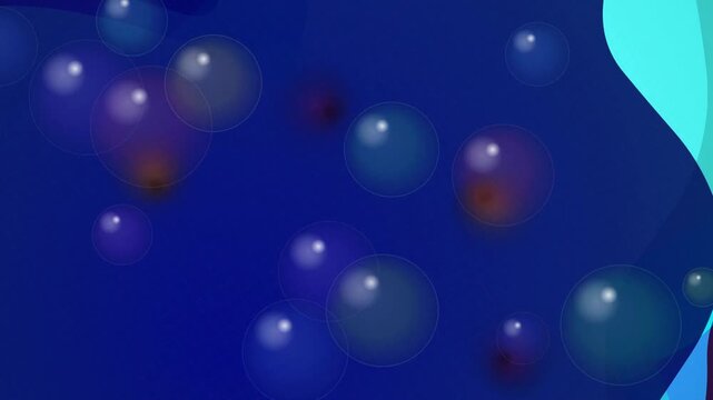 Blue Background with Bouncing Balls Animation.