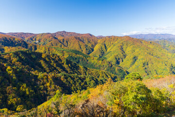 日本の風景・秋　山形県米沢市　紅葉の天元台高原からの眺望