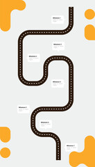 Vertical Winding Road Infographic With Seven Milestone Steps