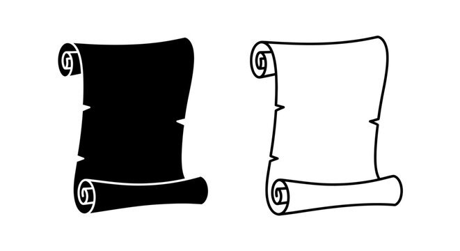 Scrolls, black and white Vector