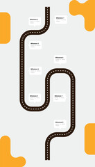Vertical Winding Road Infographic With Eight Milestone Steps