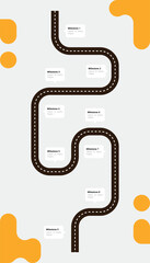 Vertical Winding Road Infographic With Nine Milestone Steps