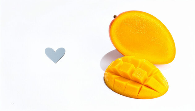 Alphonso Mango Isolated on White &ndash; Premium Indian Summer Fruit with Copy Space