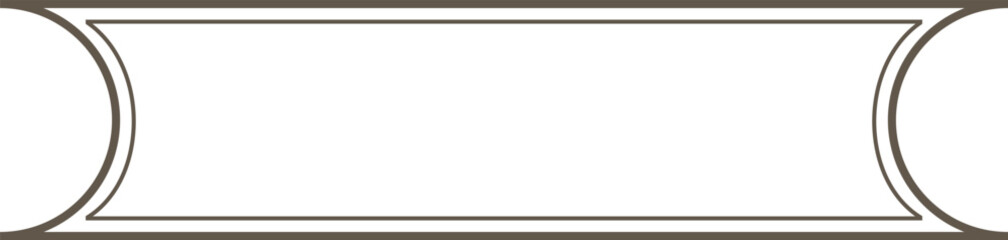 Obraz premium Banner Frame With Rounded Ends Line Art