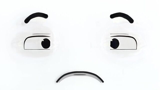 Sad face illustration with eyebrows and frowning mouth