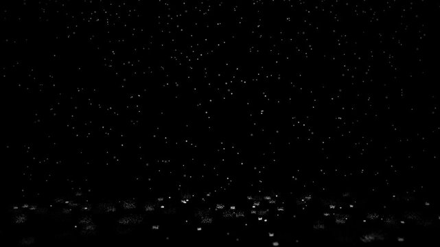 Loopout Rain falling down and Rain Drops explosion effect on black background. Realistic Rain Particles for Chroma Key overlay.