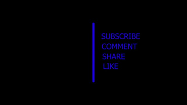 Social Media Call to Action Buttons Subscribe Comment Share Like Blue Text on Black Background