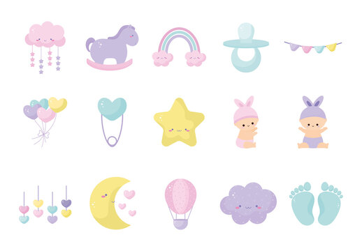 Baby Shower Illustration Set