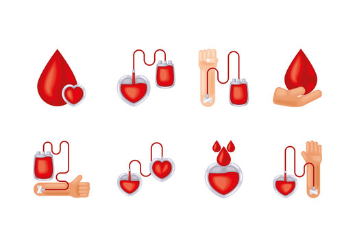 Blood Donation Illustration Design Set