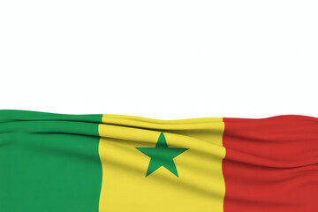 Fototapeta premium Senegal flag waving gracefully&nbsp;with copy space, a symbol of national pride and identity, use this for patriotic projects and cultural events