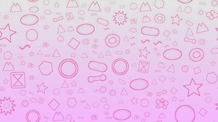 Pink Patterned Gradient Background with Geometric Shapes © Pradipta Putra