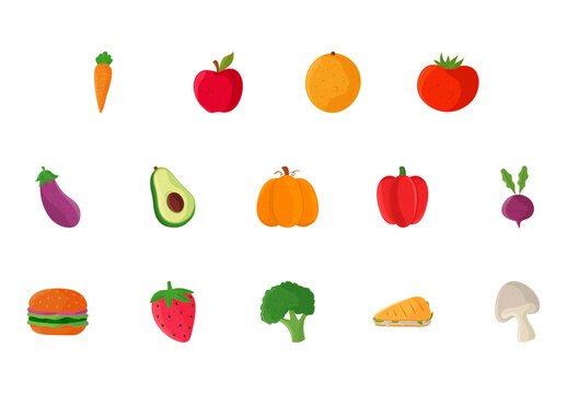 Healthly Food Illustration Design Set