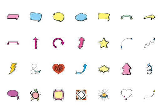 Hand Drawn Doodle Illustration Set