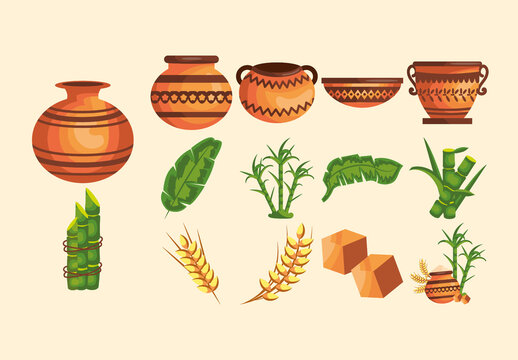 Pongal Illustration Design Set