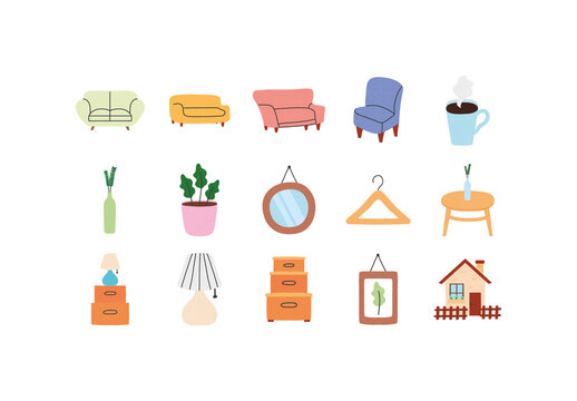 Cozy Home Interior Illustration Set