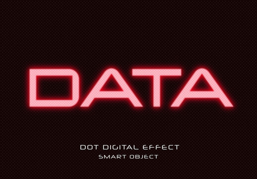 Glow Dot Digital Display Text Effect