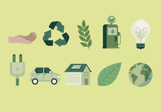 Eco Sustainable Illustration Set