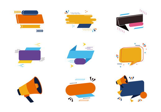 Geometric Speech Bubble Design Set