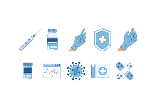 Medical Vaccination Illustration Set