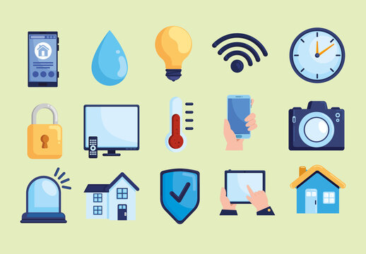 Smart Home Elements Illustration Set