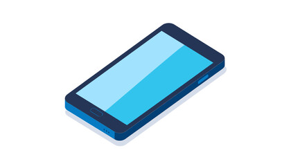 Isometric smartphone displayed on a white background