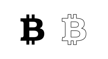 Obraz premium Black and white bitcoin Vector