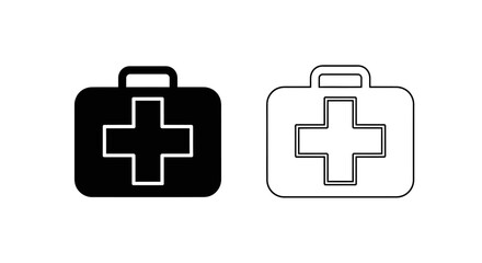 Obraz premium Medical kit icons set Vector