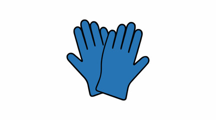 Obraz premium Pair Of Blue Rubber Gloves On A White Background Cleanliness Protection Hygiene Healthcare Medical Safety Work Wear