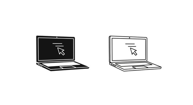 Laptop with adobe logo Vector