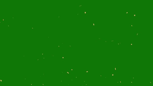 3D animation of exploding confetti, gold Isolated Confetti party popper Explosion confetti Blast Realistic on green screen Background, Realistic colorful confetti animation falling down