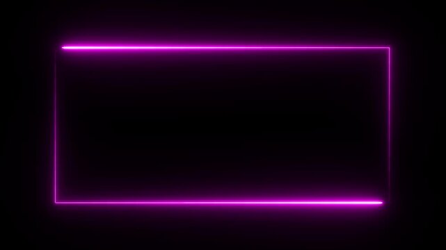 Animated glowing neon fire frame for webcam purple border and face cam overlay on black background perfect for streams, gaming, live video, and digital motion graphic design.