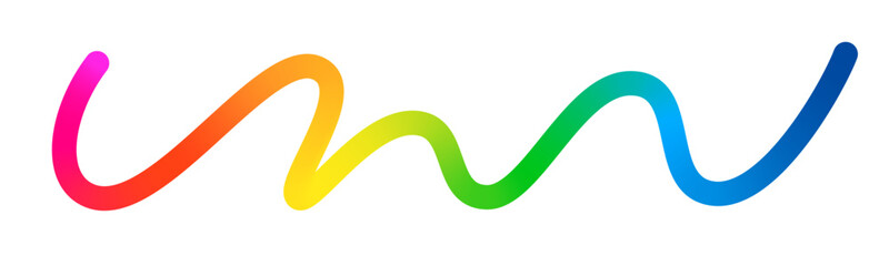 Obraz premium Color Gradient Abstract Line Shape. Vector Rainbow Isolated Marker Stroke Graphic. Wave Color Doodle Ribbon. Scribble Gradient Design Element.